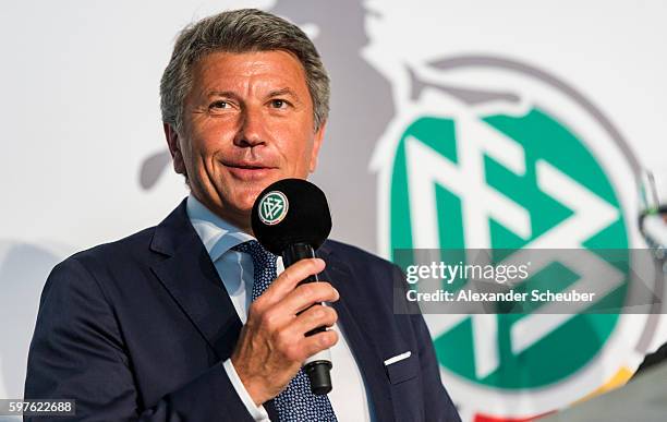 Manfred Boschatzke of Allianz during the Allianz Frauen Bundesliga season opening press conference at DFB Headquarter on August 29, 2016 in Frankfurt...