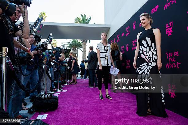 Actress Collette Wolfe arrives for the Premiere Of FXX's "You're The Worst" Season 3 at Neuehouse Hollywood on August 28, 2016 in Los Angeles,...