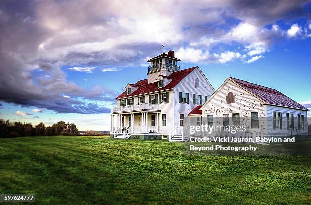 lighthouse building at eastham, cape cod - battered cod stock pictures, royalty-free photos & images