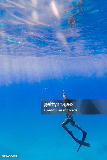 scuba diver - diving flippers stock pictures, royalty-free photos & images