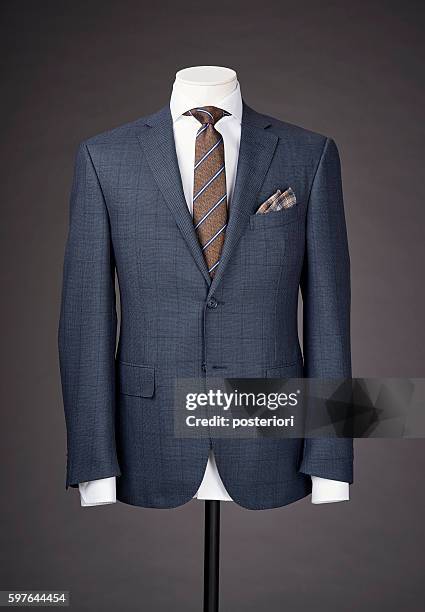 men business suit on grey background - tailor stockfoto's en -beelden