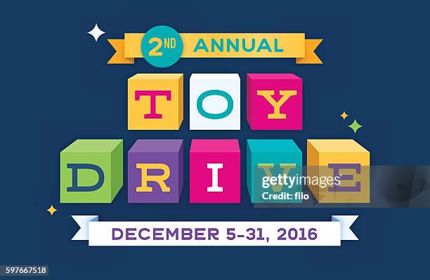toy drive - wohltätigkeitsaktion stock-grafiken, -clipart, -cartoons und -symbole