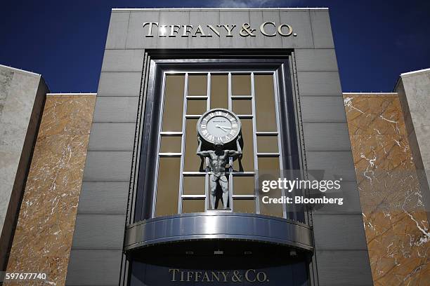 Signage is displayed on the exterior of a Tiffany & Co. Store at the Easton Town Center shopping mall in Columbus, Ohio, U.S., on Tuesday, Aug. 23,...