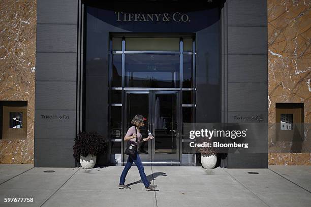 Pedestrian passes in front of a Tiffany & Co. Store at the Easton Town Center shopping mall in Columbus, Ohio, U.S., on Tuesday, Aug. 23, 2016. The...