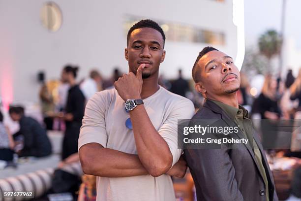 Actor Jessie T Usher and Actor Allen Maldonado attends the after party for the Premiere Of FXX's "You're The Worst" Season 3 at Neuehouse Hollywood...