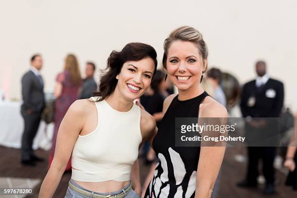 Actress Britt Lower and Collette Wolfe pose for a picture at the after party for the Premiere Of FXX's "You're The Worst" Season 3 at Neuehouse...