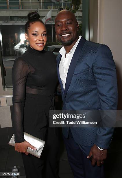 Morris Chestnut and wife Pam Byse attend the Premiere Of Sony Pictures Releasing's "When The Bough Breaks" at Regal LA Live Stadium 14 on August 28,...