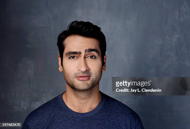 Actor and comedian Kumail Nanjiani of 'Silicon Valley' is photographed for Los Angeles Times at San Diego Comic Con on July 22, 2016 in San Diego,...