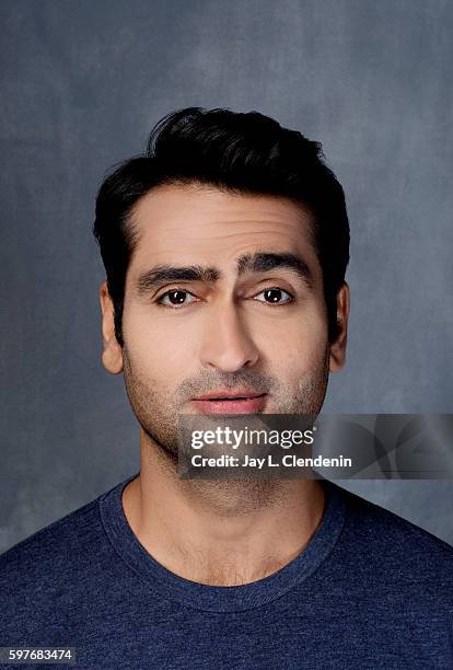 Actor and comedian Kumail Nanjiani of 'Silicon Valley' is photographed for Los Angeles Times at San Diego Comic Con on July 22, 2016 in San Diego,...