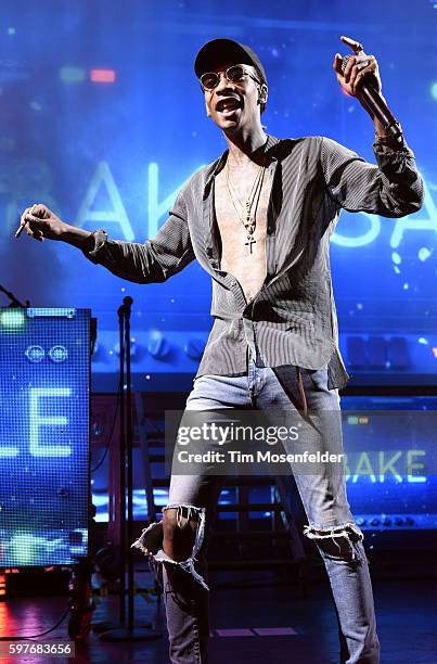 Wiz Khalifa performs during "The High Road Summer Tour" at Concord Pavilion on August 28, 2016 in Concord, California.