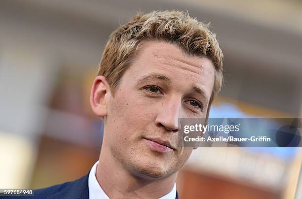 Actor Miles Teller arrives at the premiere of Warner Bros. Pictures' 'War Dogs' at TCL Chinese Theatre on August 15, 2016 in Hollywood, California.