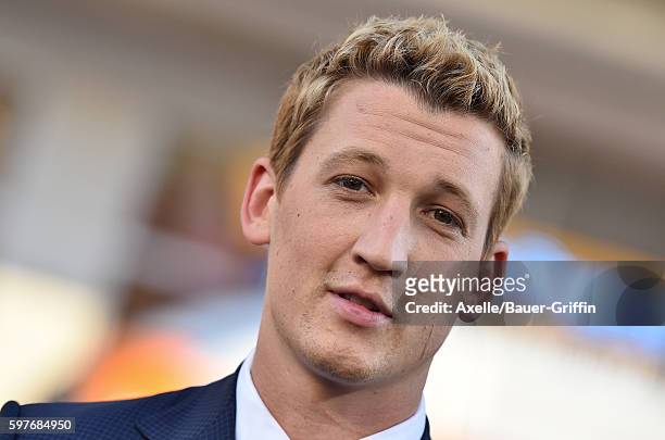 Actor Miles Teller arrives at the premiere of Warner Bros. Pictures' 'War Dogs' at TCL Chinese Theatre on August 15, 2016 in Hollywood, California.