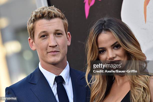 Actor Miles Teller and model Keleigh Sperry arrive at the premiere of Warner Bros. Pictures' 'War Dogs' at TCL Chinese Theatre on August 15, 2016 in...