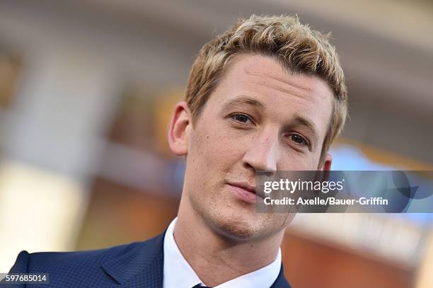 Actor Miles Teller arrives at the premiere of Warner Bros. Pictures' 'War Dogs' at TCL Chinese Theatre on August 15, 2016 in Hollywood, California.