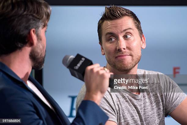 Robert Sepulveda and Lance Bass attend the AOL Build Speaker Series to discuss "Prince Charming" at AOL HQ on August 29, 2016 in New York City.