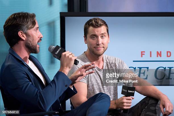 Robert Sepulveda and Lance Bass attend the AOL Build Speaker Series to discuss "Prince Charming" at AOL HQ on August 29, 2016 in New York City.