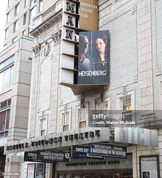 Theatre Marquee unveiling for 'Heisenberg' starring Mary Louise Parker and Denis Arndt at the Samuel J. Friedman Theatre on August 29, 2016 in New...