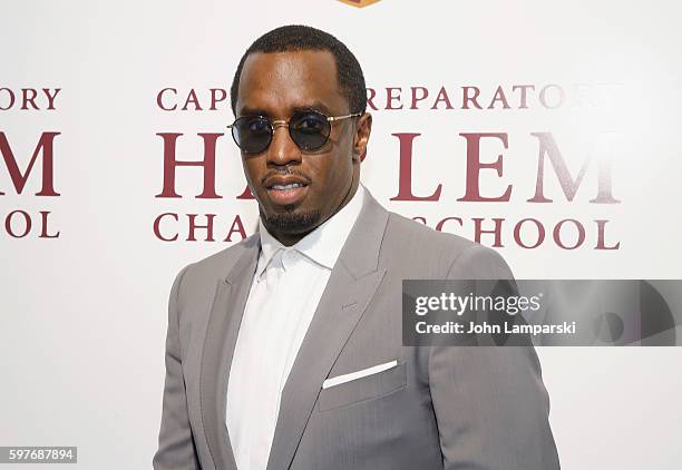 Sean "Diddy" Combs attends the Sean "Diddy" Combs Charter School opening at Capital Preparatory Harlem Charter School on August 29, 2016 in New York...