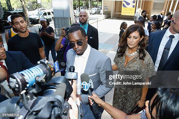 Sean "Diddy" Combs attends the Sean "Diddy" Combs Charter School opening at Capital Preparatory Harlem Charter School on August 29, 2016 in New York...