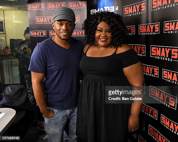 Actress Nicole Byer visits 'Sway in the Morning' with Sway Calloway on Eminem's Shade 45 at SiriusXM Studios on August 29, 2016 in New York City.