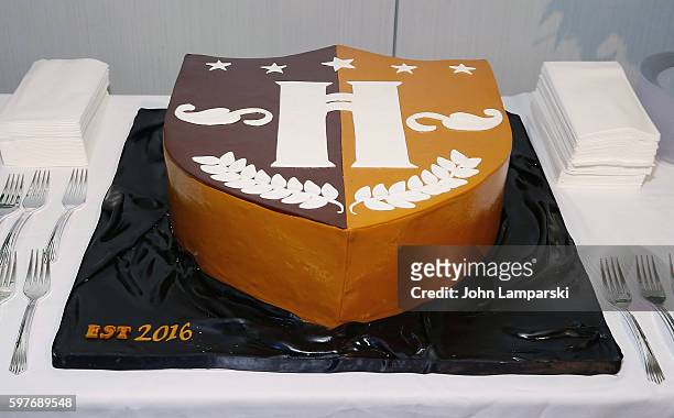Cake is displayed during Sean "Diddy" Combs Charter School opening at Capital Preparatory Harlem Charter School on August 29, 2016 in New York City.