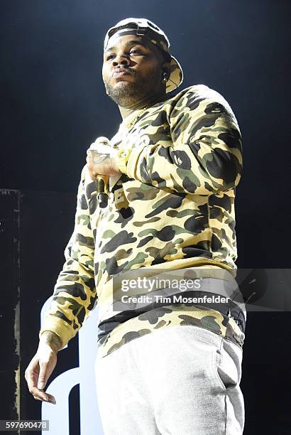 Kevin Gates performs during "The High Road Summer Tour" at Concord Pavilion on August 28, 2016 in Concord, California.