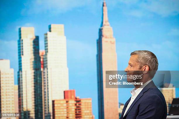 Bob Wheeler, chief executive officer of Airstream Inc., listens during a Bloomberg Television interview in New York, U.S., on Monday, Aug. 29, 2016....