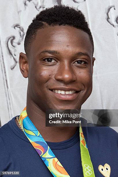 Olympic fencer Daryl Homer attends the AOL Build Speaker Series to discuss 2016 Rio Olympic Fencing at AOL HQ on August 29, 2016 in New York City.