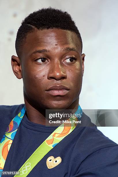 Olympic fencer Daryl Homer attends the AOL Build Speaker Series to discuss 2016 Rio Olympic Fencing at AOL HQ on August 29, 2016 in New York City.