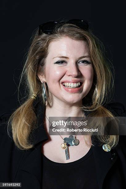 Writer, musician and visual artist Zoe Howe attends a photocall at Edinburgh International Book Festival at Charlotte Square Gardens on August 29,...