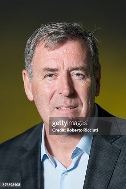 Irish author and former football goalkeeper Patrick 'Packie' Bonner attends a photocall at Edinburgh International Book Festival at Charlotte Square...