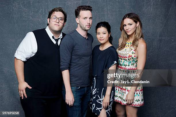 The cast of CBS's 'Scorpion' Ari Stidham, Eddie Kaye Thomas, Jadyn Wong, and Katharine McPhee are photographed for Los Angeles Times at San Diego...