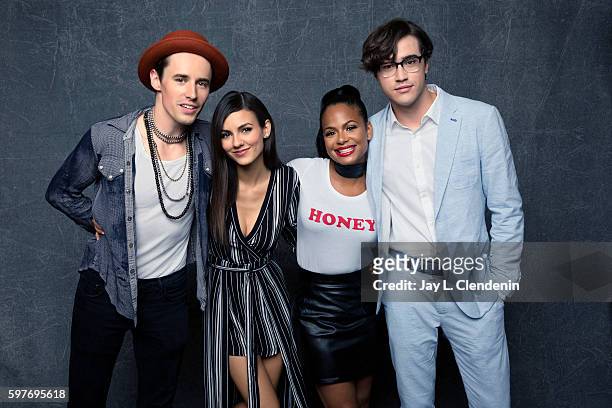 The cast of FOX's 'Rocky Horror Picture Show' Reeve Carney, Victoria Justice, Christina Milian, and Ryan McCartan are photographed for Los Angeles...