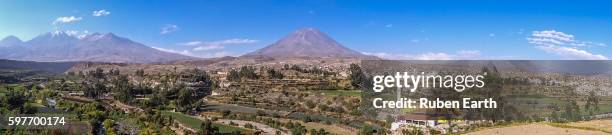 panoramic view of arequipa - arequipa fotografías e imágenes de stock