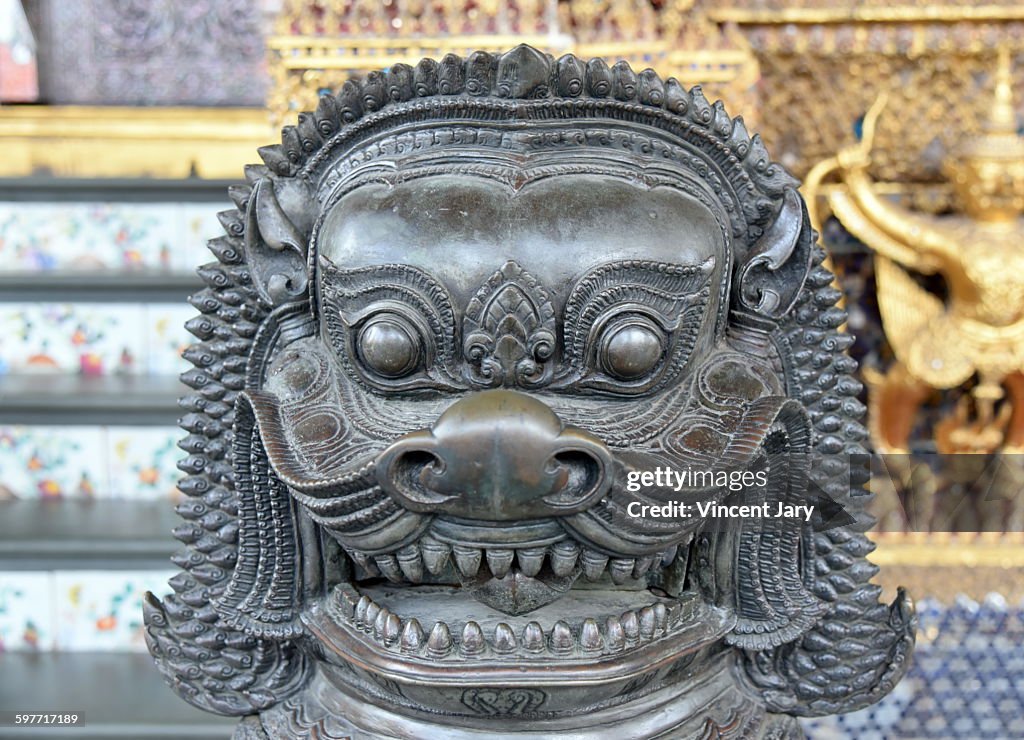Bronze Guardian Lion statue, Thailand