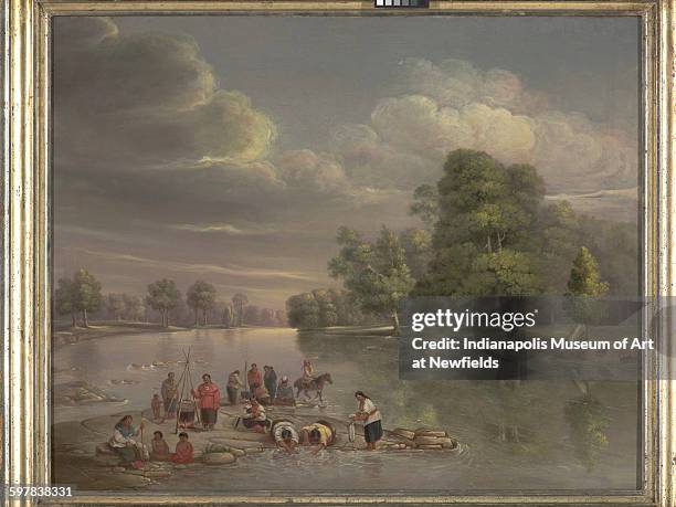 Scene on the Wabash by American artist George Winter, about 1848. Bequest of Judge Paul H. Buchanan, Jr.