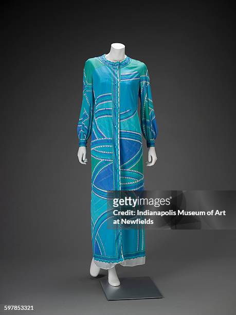 Dress, coat and belt by Italian artist Emilio Pucci, about 1968. Gift of Murph Damron.