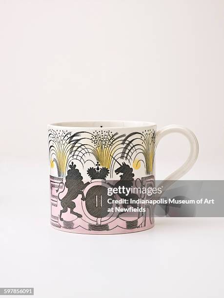 Queen Elizabeth II coronation mug by British designer Eric Ravilious , designed 1936, design adapted 1953. Gift of Rosemarie Haag Bletter and Martin...