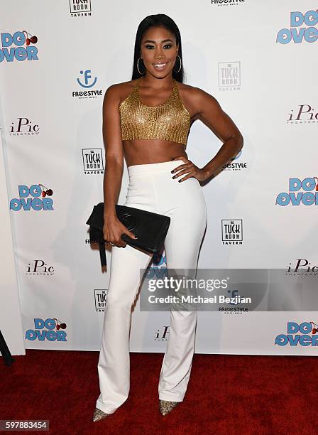 Actress Ariane Andrew arrives at the premiere of "Do Over" at iPic Theaters on August 29, 2016 in Los Angeles, California.