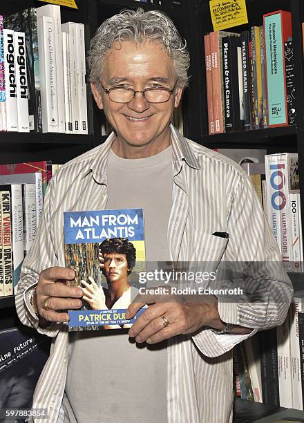 Patrick Duffy poses for portrait at book signing for "Man From Atlantis" at Book Soup on August 29, 2016 in West Hollywood, California.