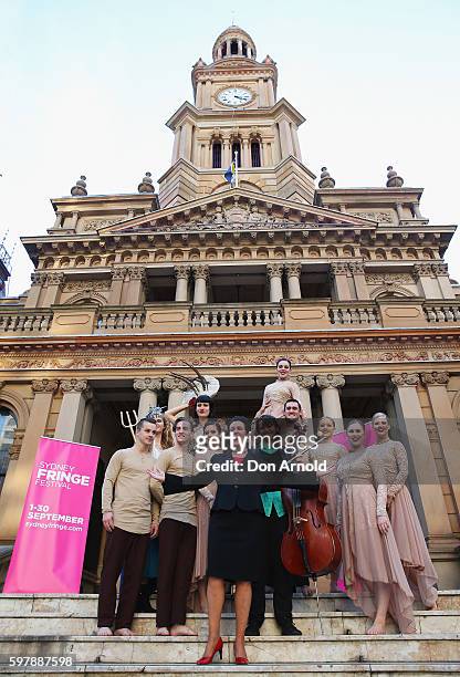 City of Sydney Lord Mayor Clover Moore declares the festival open during the 2016 Sydney Fringe Festival launch at Sydney Town Hall on August 31,...