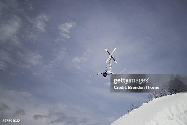 Benjamin Cavet of France competes during the Subaru Australian Mogul Championships on August 30, 2016 in Perisher, Australia.