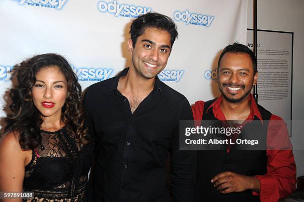 Actors Tracy Perez, Kapil Talwalkar and Carlos Moreno Jr. Arrive for the Reading Of "The Blade Of Jealousy/La Celsa De Misma" held at The Odyssey...