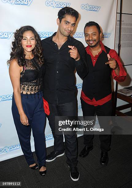 Actors Tracy Perez, Kapil Talwalkar and Carlos Moreno Jr. Arrive for the Reading Of "The Blade Of Jealousy/La Celsa De Misma" held at The Odyssey...