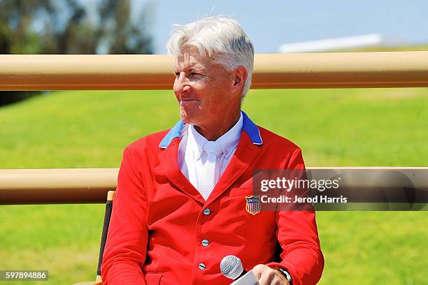 Rich Fellers, U.S. Olympic team attends the preview of 'Longines Masters Experience' at Long Beach Harbor Lighthouse on August 29, 2016 in Long...