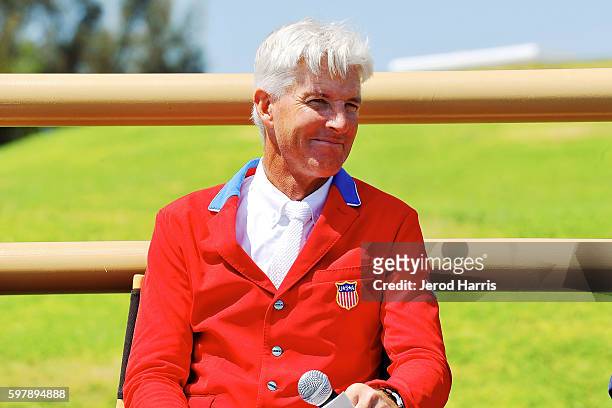 Rich Fellers, U.S. Olympic team attends the preview of 'Longines Masters Experience' at Long Beach Harbor Lighthouse on August 29, 2016 in Long...