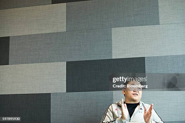 Forrest Li, founder and group chief executive officer of Garena Interactive Holding Ltd., speaks during an interview at the company's headquarters in...