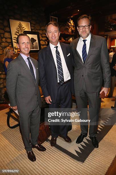 Bill Huntington, Davis Love III and Jeff Kuster attend POLO Ralph Lauren and Davis Love III Celebrate the 41st Annual Ryder Cup on August 29, 2016 in...