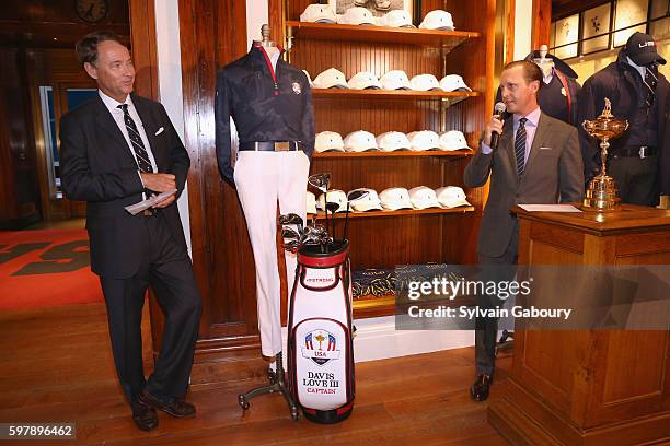 Davis Love III and Bill Huntington attend POLO Ralph Lauren and Davis Love III Celebrate the 41st Annual Ryder Cup on August 29, 2016 in New York...