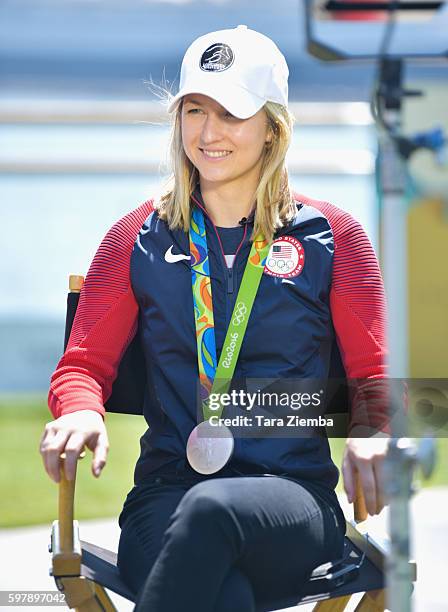 Olympic Silver Medalist Lucy Davis attends the Longines Masters of Los Angeles preview at Long Beach Harbor Lighthouse on August 29, 2016 in Long...